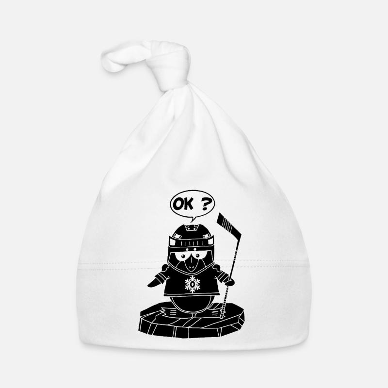Schwarzer Sportpinguin Baby Bio-Mütze