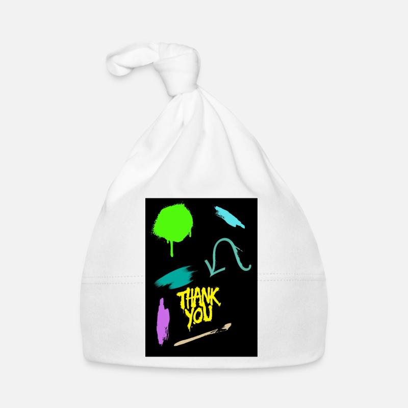 Ausdrucksstarkes Dankeschön Design in Neonfarben Baby Bio-Mütze