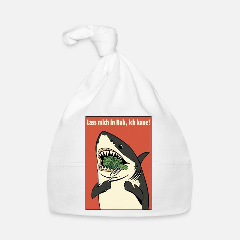 Humorous shark with salad Organic Baby Cap