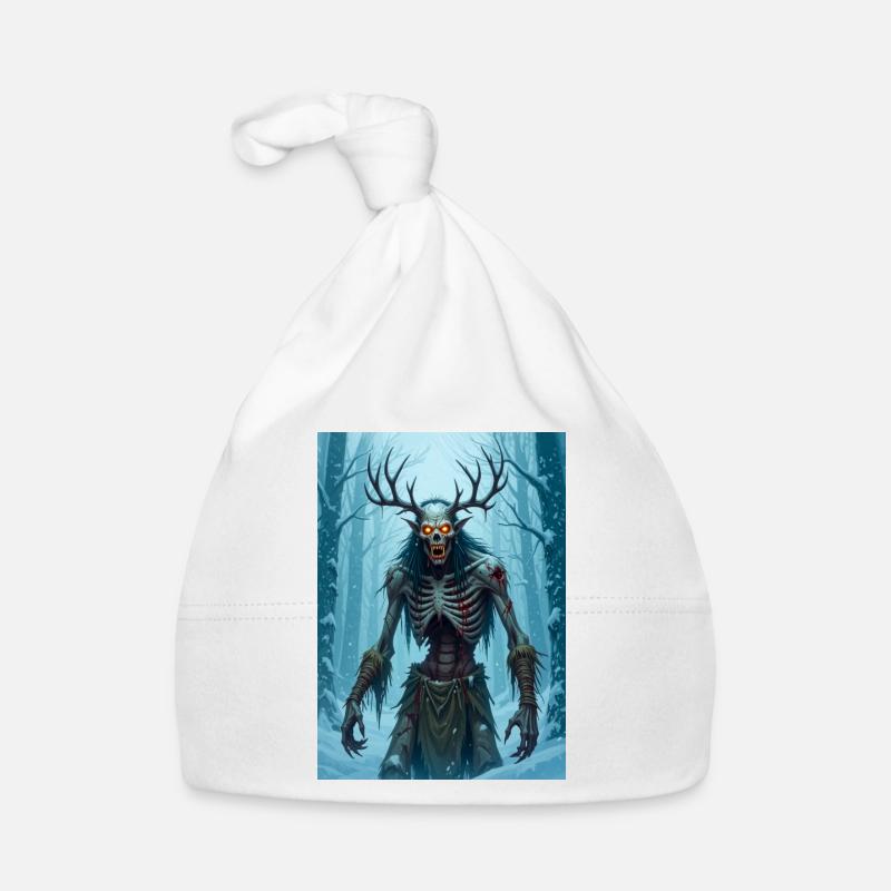 Wendigo, abgemagerter kannibalischer Dämon der Folklore Baby Bio-Mütze