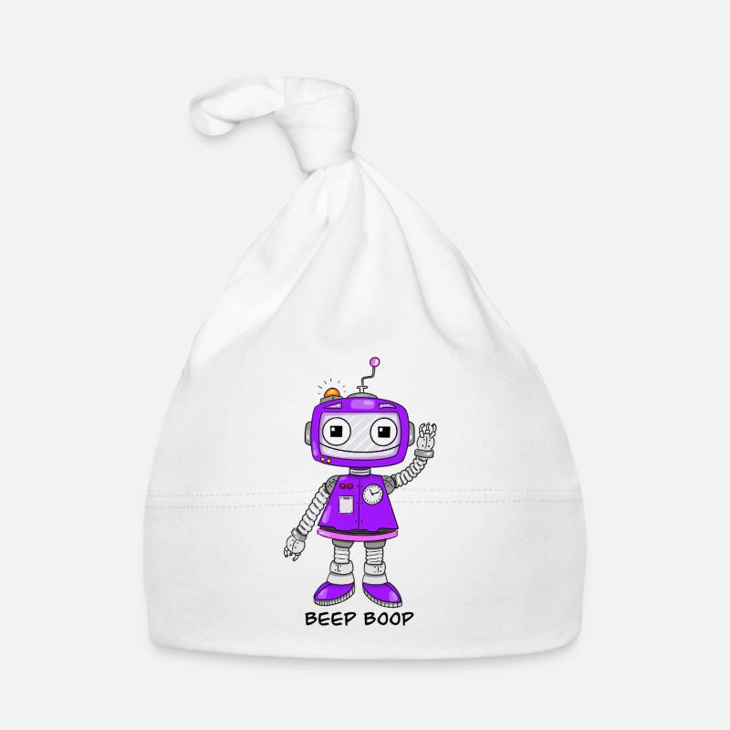 Robot violet Bonnet bio Bébé