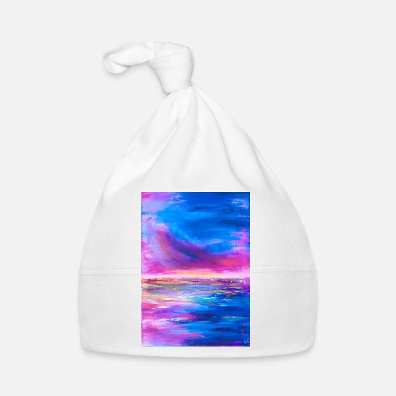 Lebendiger Himmel Horizont Abstrakte Kunst - Baby Bio-Mütze - Weiß