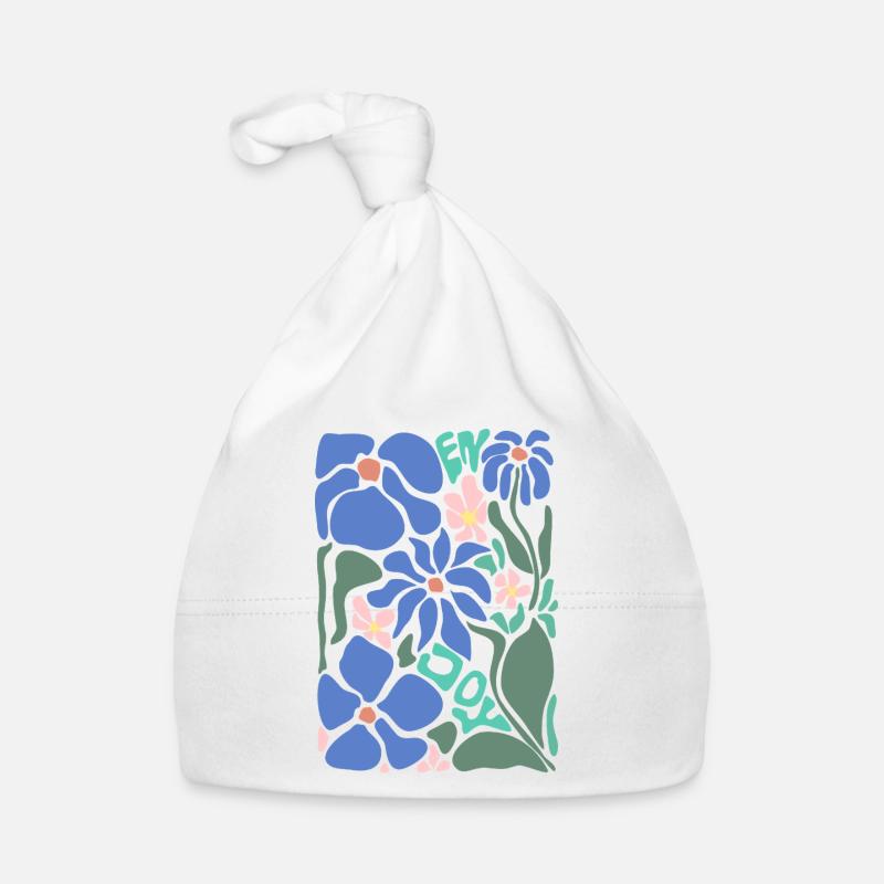 Gute Laune Blumen - blau Baby Bio-Mütze