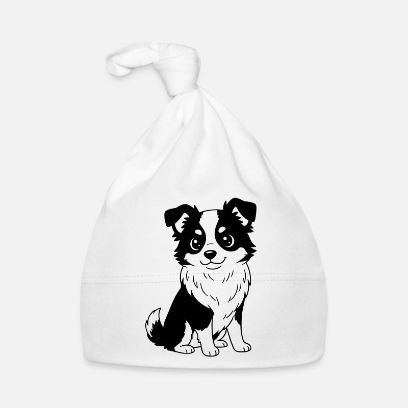 Australian Shepherd - Aussi - schwarzweiß Baby Bio-Mütze