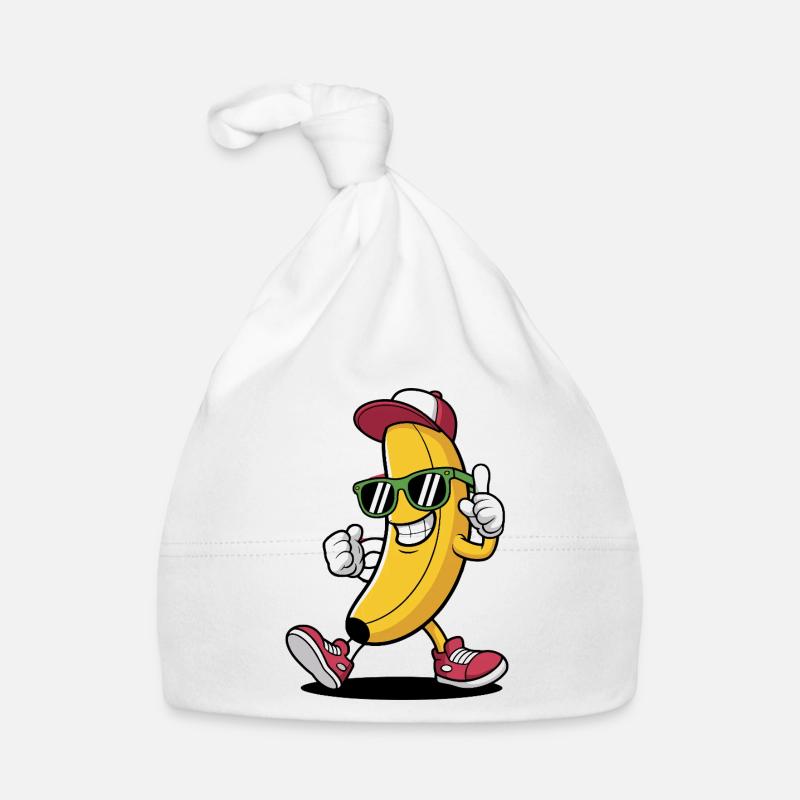 Coole Banane mit Sonnenbrille und Kappe Baby Bio-Mütze