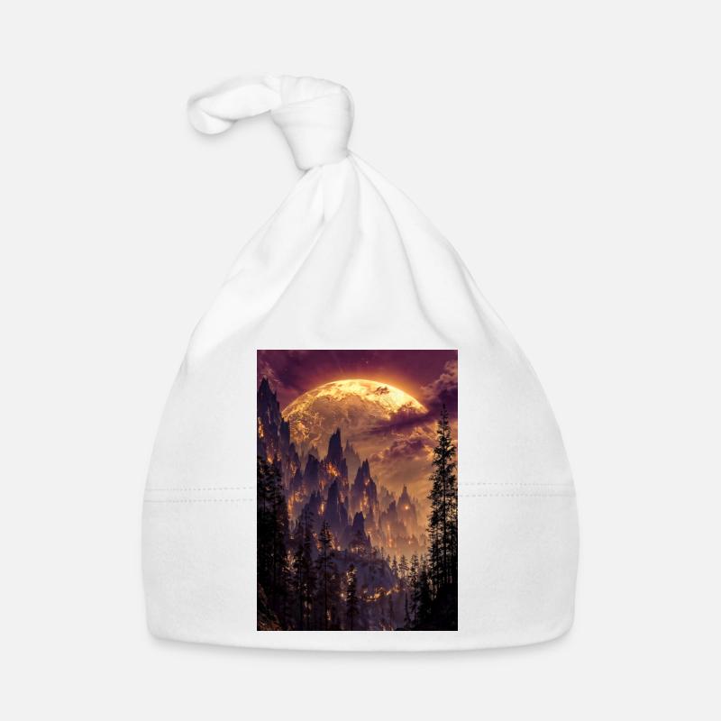 Fiery Summit at Dusk Organic Baby Cap