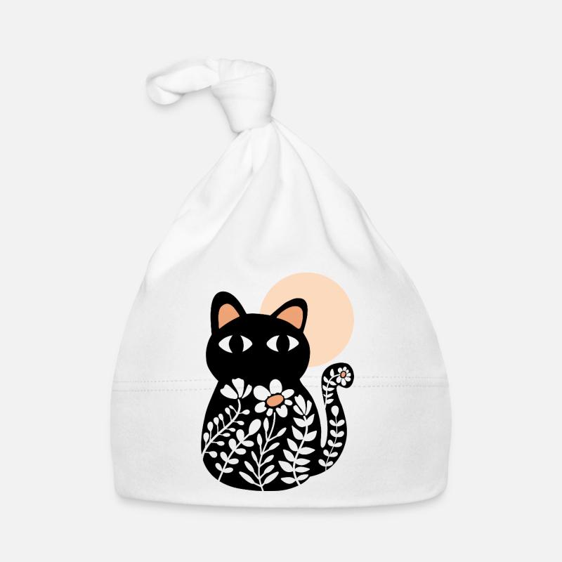 Chat en fleurs Bonnet bio Bébé