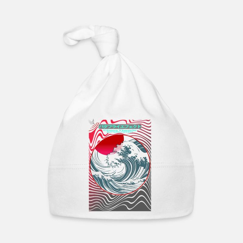 Red Sun Circle Wave Dance Organic Baby Cap