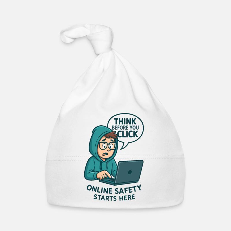 Think Before You Click - Online Security Organic Baby Cap