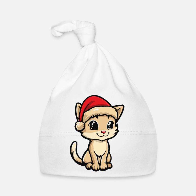 Cat Christmas Organic Baby Cap