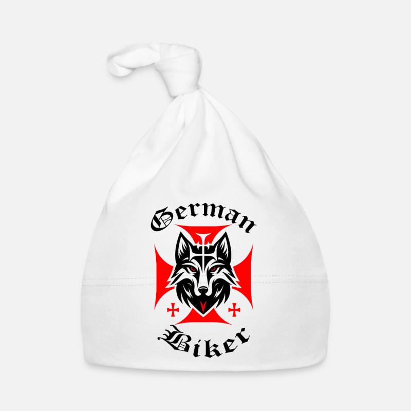 Roter Wolf - German Biker Baby Bio-Mütze