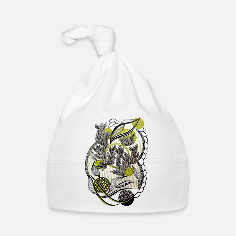 Kaleidoscopic plant graphics Organic Baby Cap