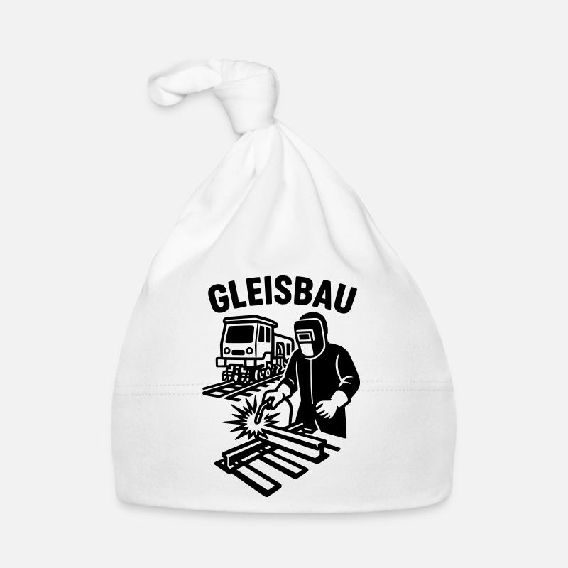 gleisbau beruf - Baby Bio-Mütze - Weiß