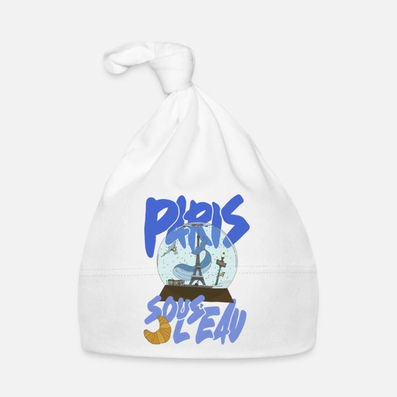 Paris Schneekugel Blau – Eiffel-Ikone Baby Bio-Mütze