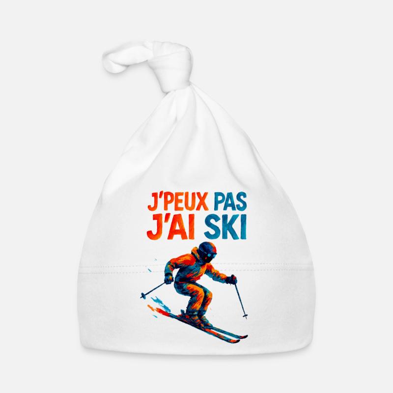 I can't I ski Organic Baby Cap