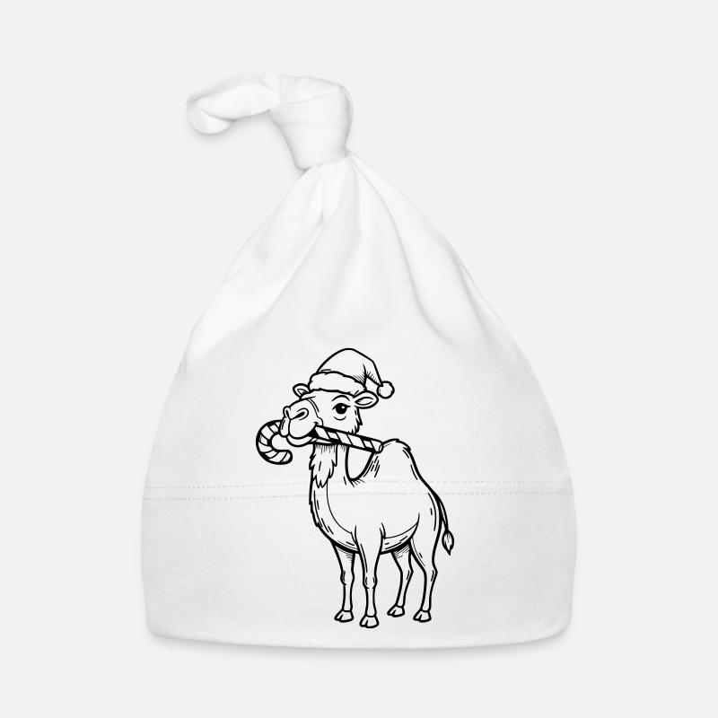 Kamel mit Weihnachtsmütze Illustration Baby Bio-Mütze