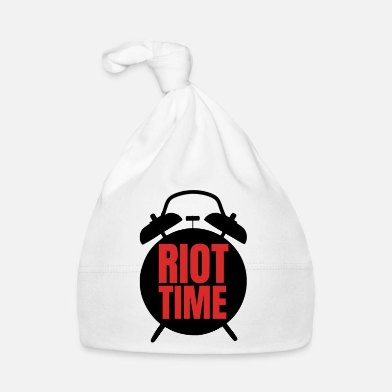 Temps d’émeute – Conception de texte rouge audacieux Bonnet bio Bébé