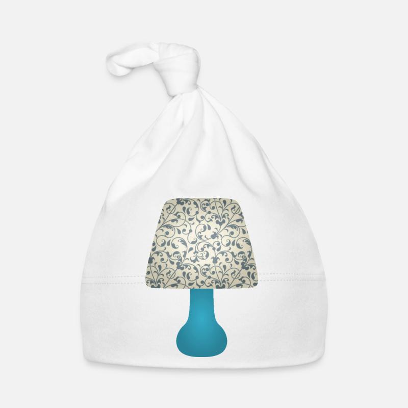 Blue Floral Scroll Lamp Shade Organic Baby Cap