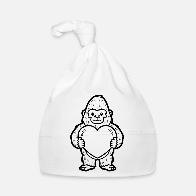Gorilla with a heart – strong and loving at the same time Organic Baby Cap