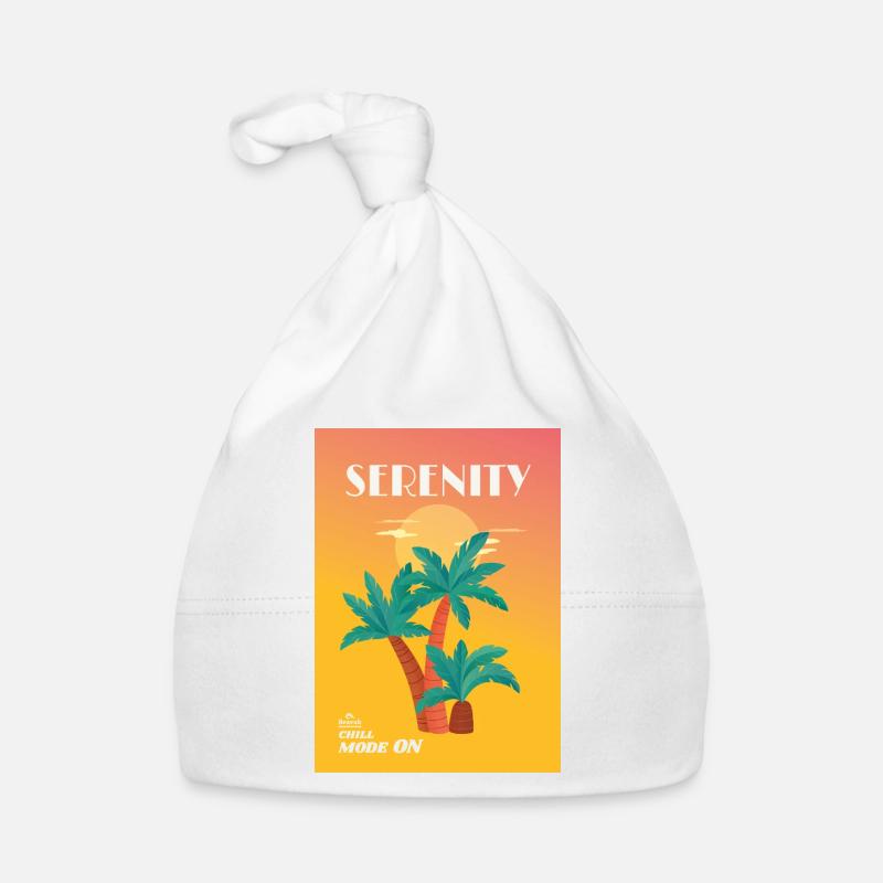 SÉRÉNITÉ – Mode Chill ACTIVÉ | Palmiers et coucher de soleil Bonnet bio Bébé