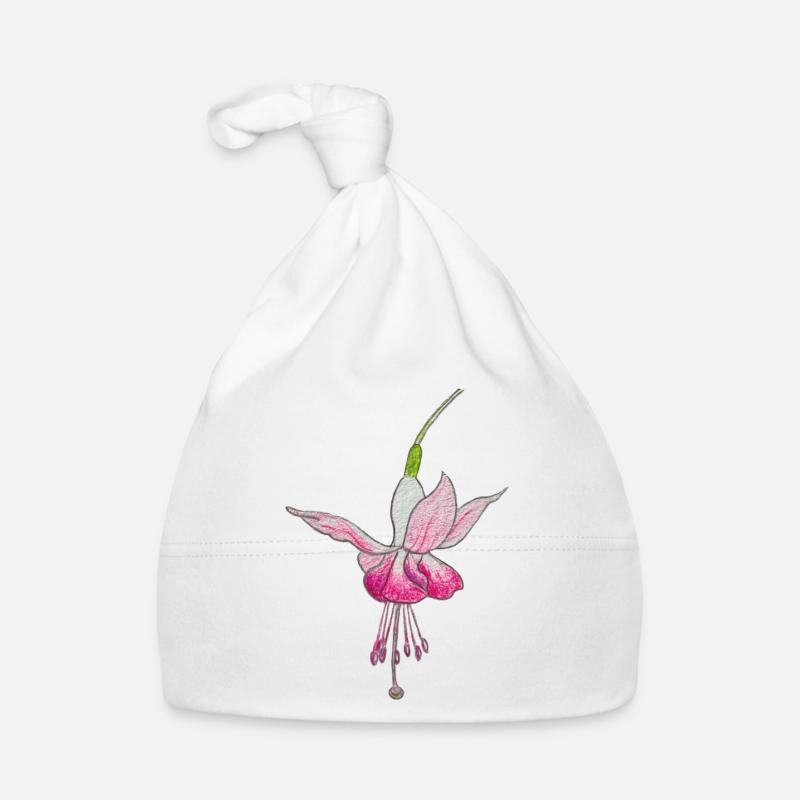 Fuchsia flower Organic Baby Cap