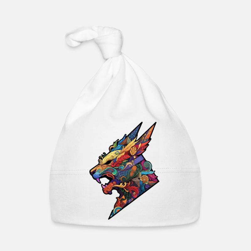 Kaleidoscopic Dragon: Folklore Fire Organic Baby Cap