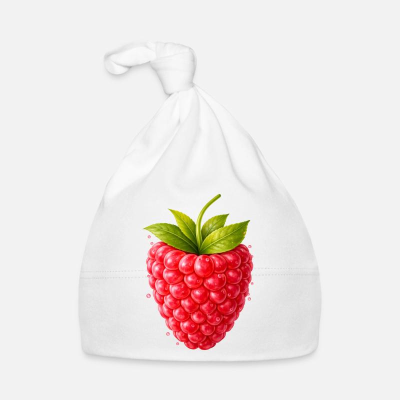 Fresh raspberry with leaves Organic Baby Cap