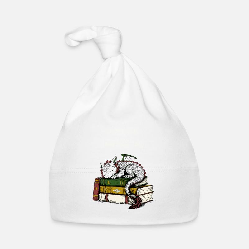 Dragon's Shine in the Book Stack Organic Baby Cap