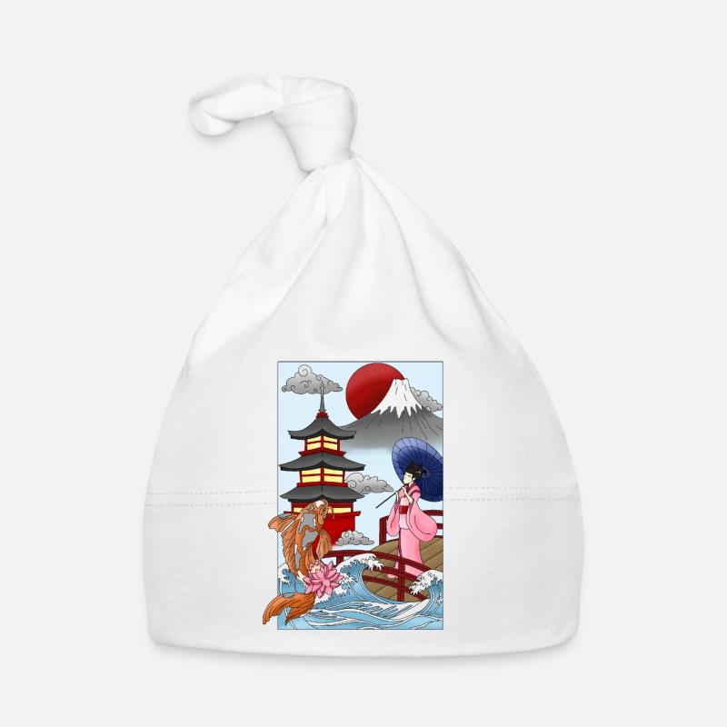 Le Japon - Bonnet bio Bébé - blanc