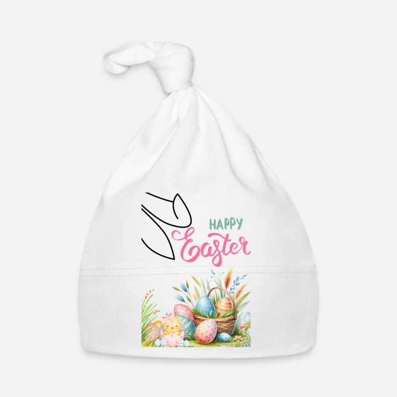 Pastell Ostern Korb und Eier Baby Bio-Mütze