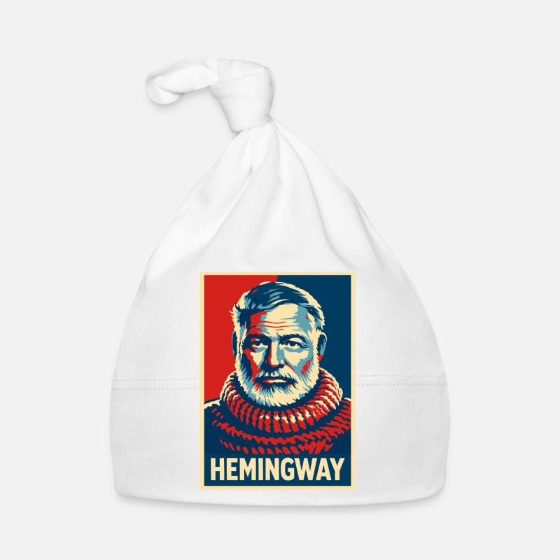 Hemingway Pop Art Portrait Bonnet bio Bébé
