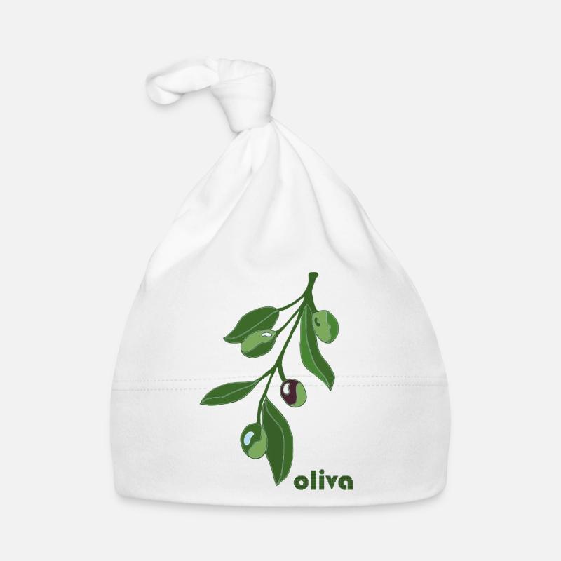 Olive Branch Graphic Green Organic Baby Cap