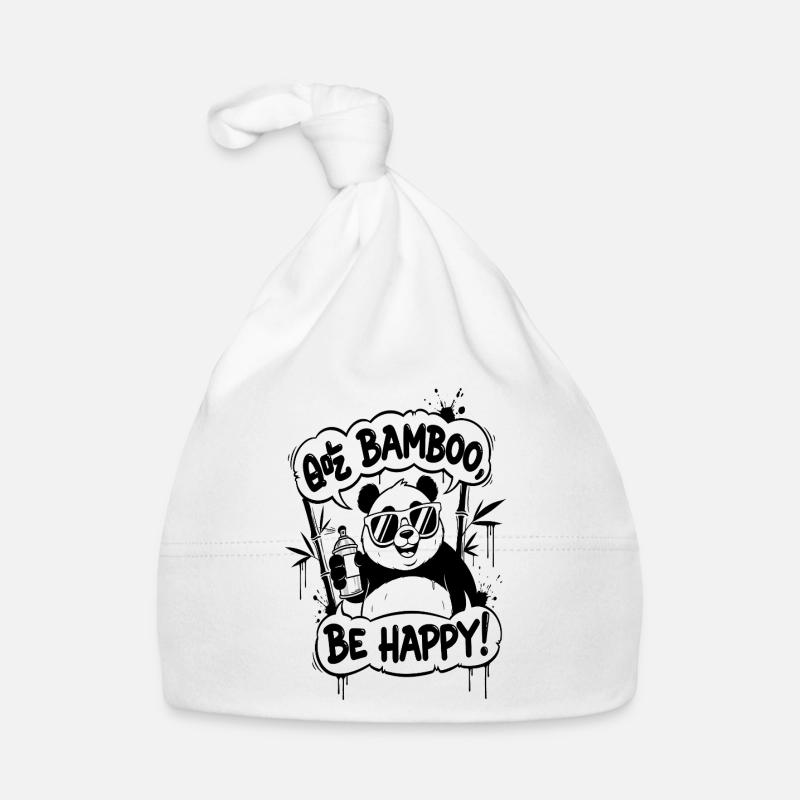 Panda Graffiti Be Happy Bonnet bio Bébé