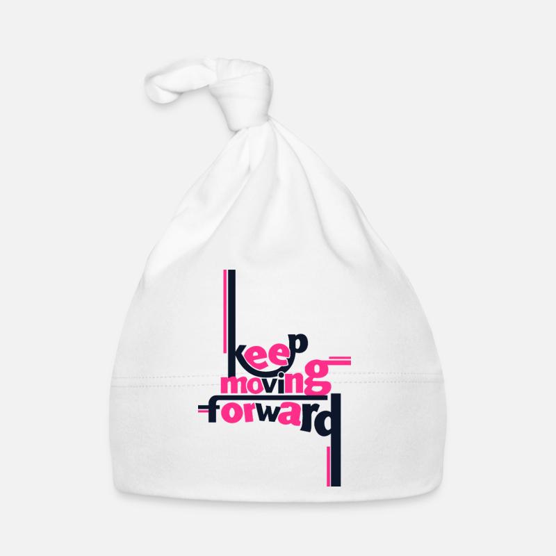 Keep Moving Forward Pink Statement Shirt Baby Bio-Mütze