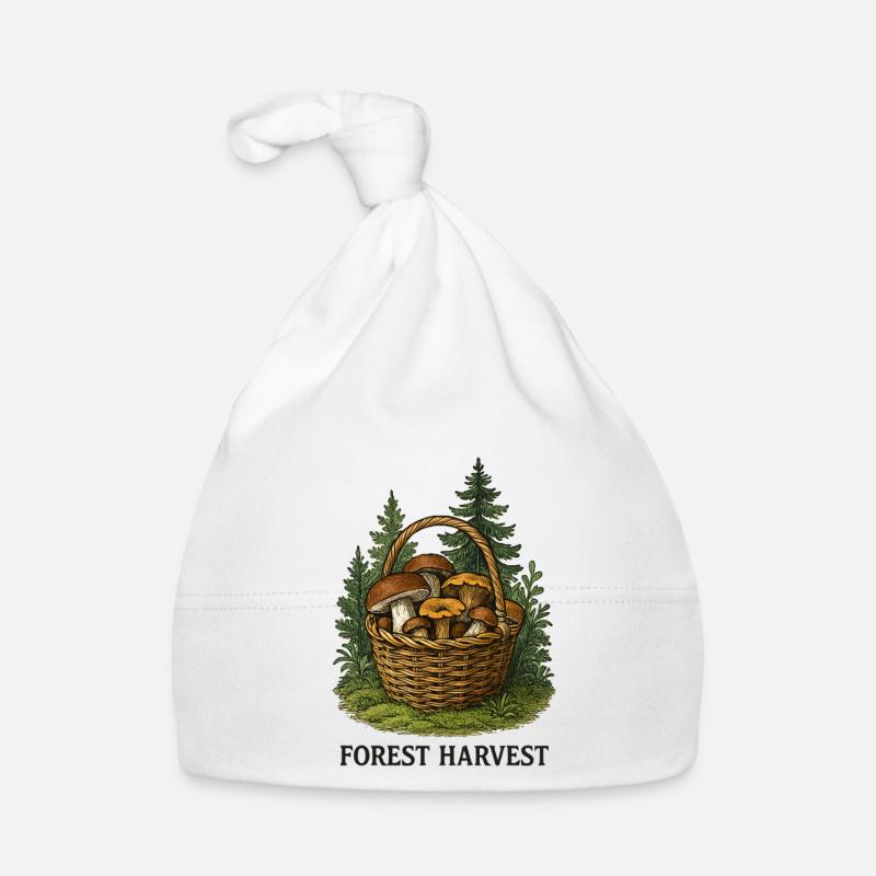 Panier de récolte forestière avec champignons Bonnet bio Bébé