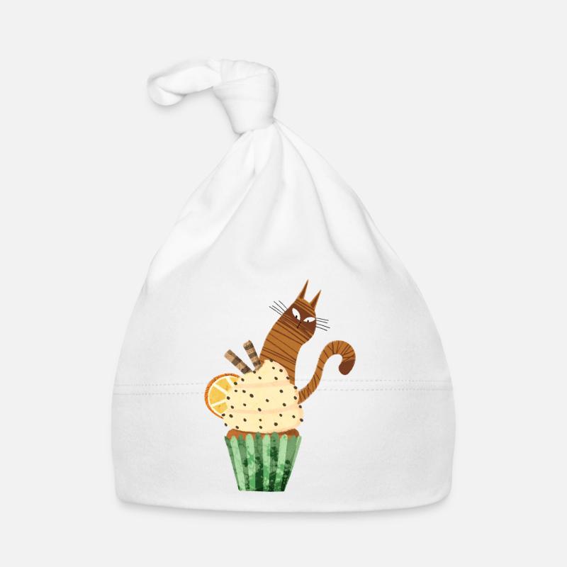 Mignonne conception de cupcakes pour chats, nourriture Kawaii pour chats drôle Bonnet bio Bébé