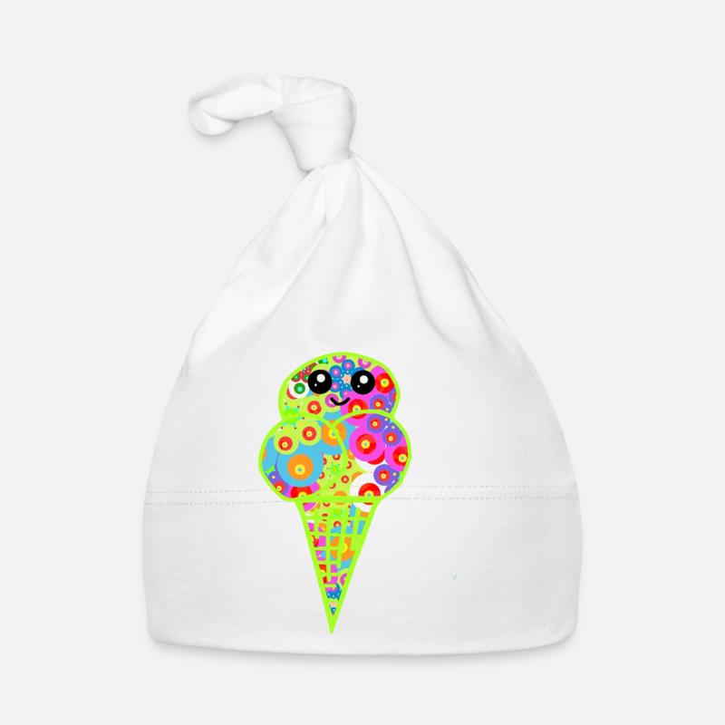 Retro Eis Vintage Kinder Kind 60er  - Organic Baby Cap - white