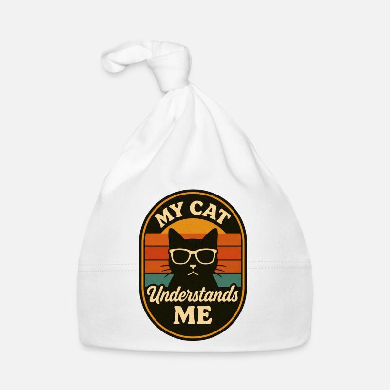 Mein Kater versteht mich Retro-Logo Baby Bio-Mütze