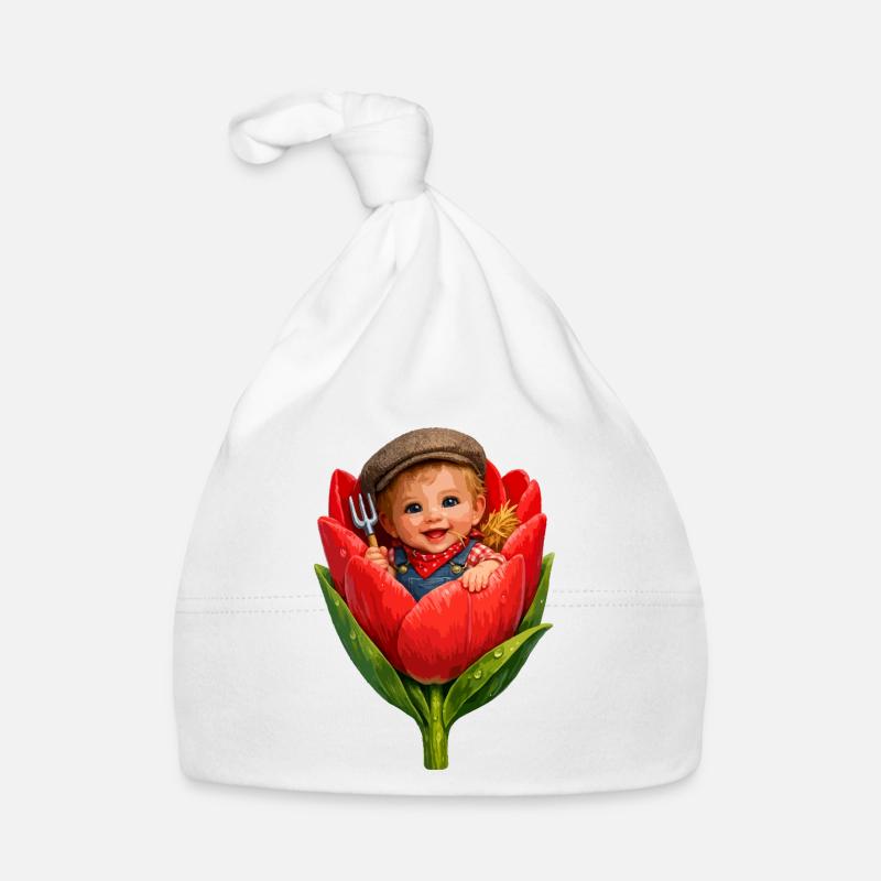Bébé dans Tulip Bud Bonnet bio Bébé