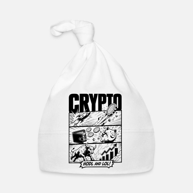 HODL LOL Crypto Comic Bonnet bio Bébé