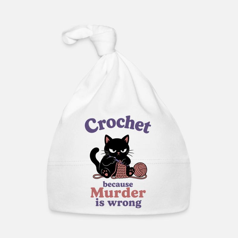 Crochet Cat: Murder Is Wrong Organic Baby Cap