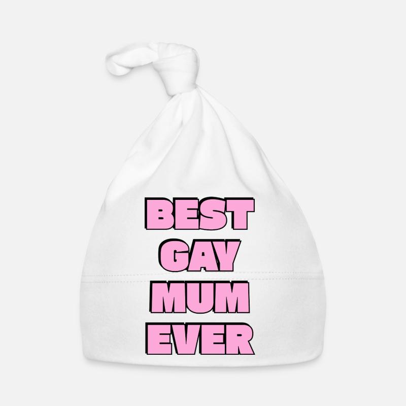 Beste schwule Mutter aller Zeiten fett rosa Text Baby Bio-Mütze