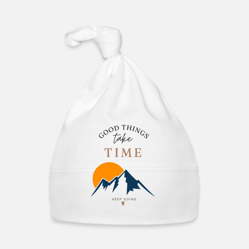 Time takes summit courage Organic Baby Cap