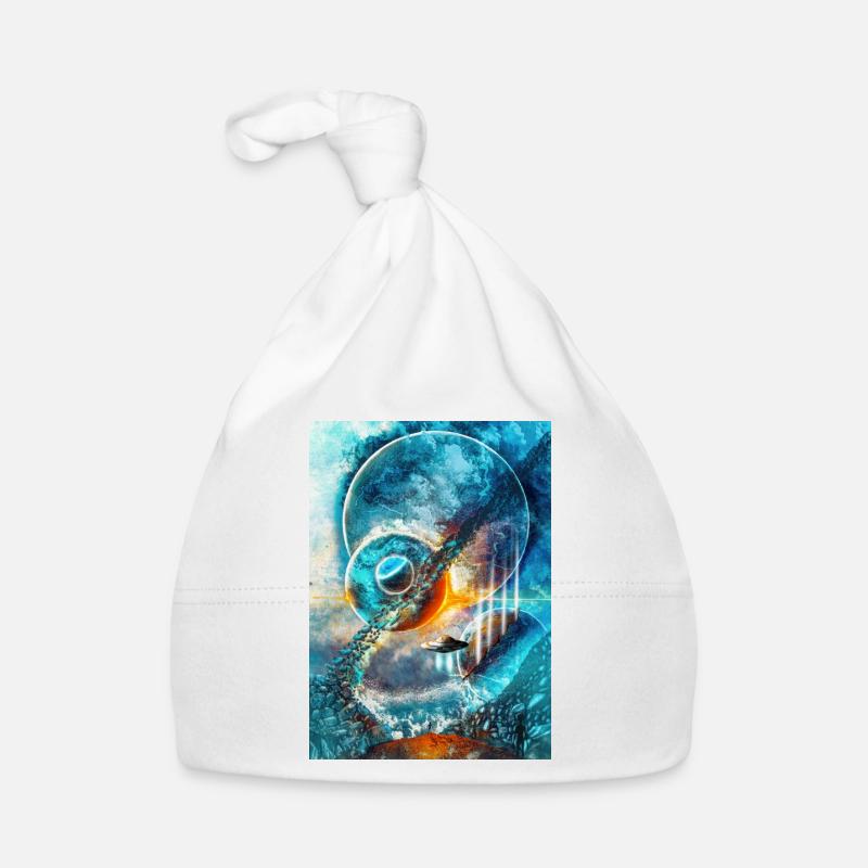 Anneau Spatial Bleu avec Feu Bonnet bio Bébé
