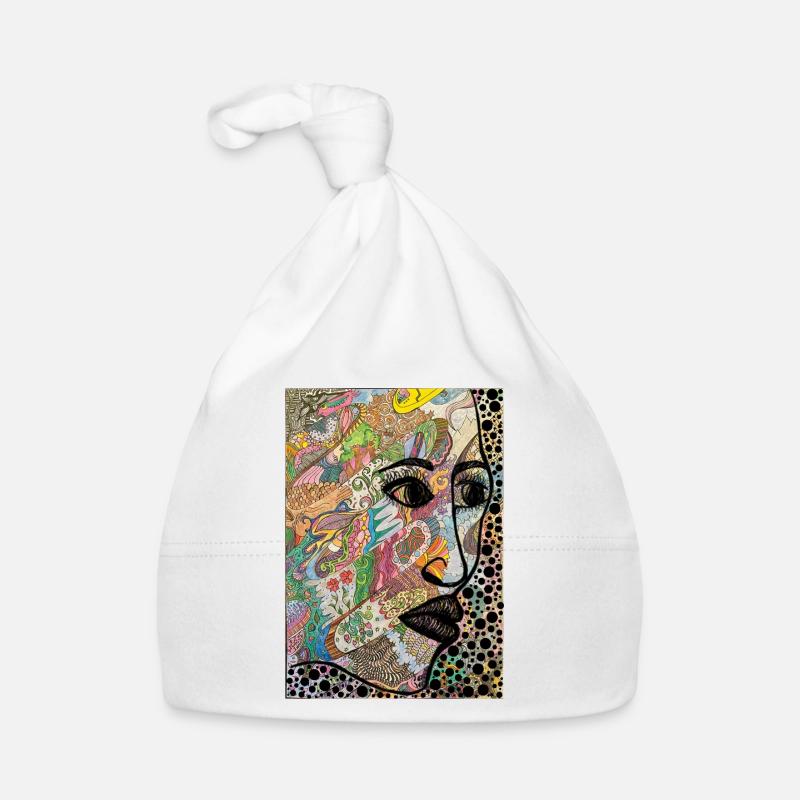 Abstract face in profile Organic Baby Cap