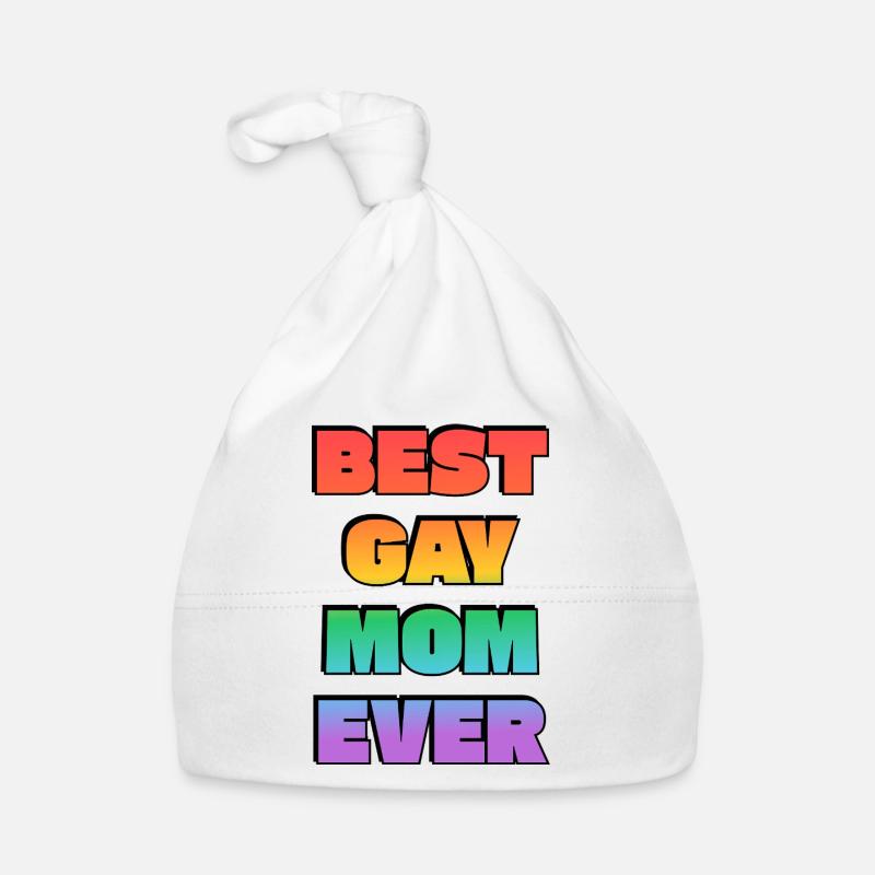 Beste schwule Mutter aller Zeiten Regenbogentext Baby Bio-Mütze