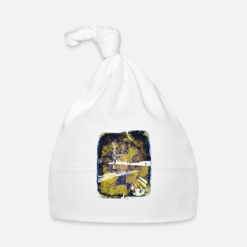 Bench with lime tree - Organic Baby Cap - white