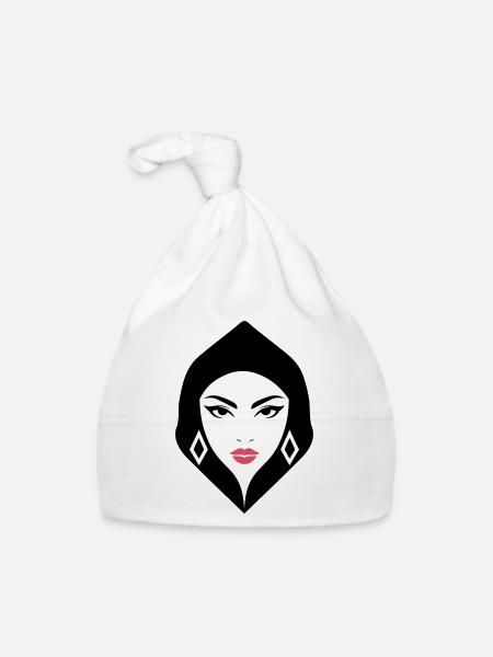 Femme BW : Beauté géométrique qui capte l’attention - Bonnet bio Bébé - blanc - Devant