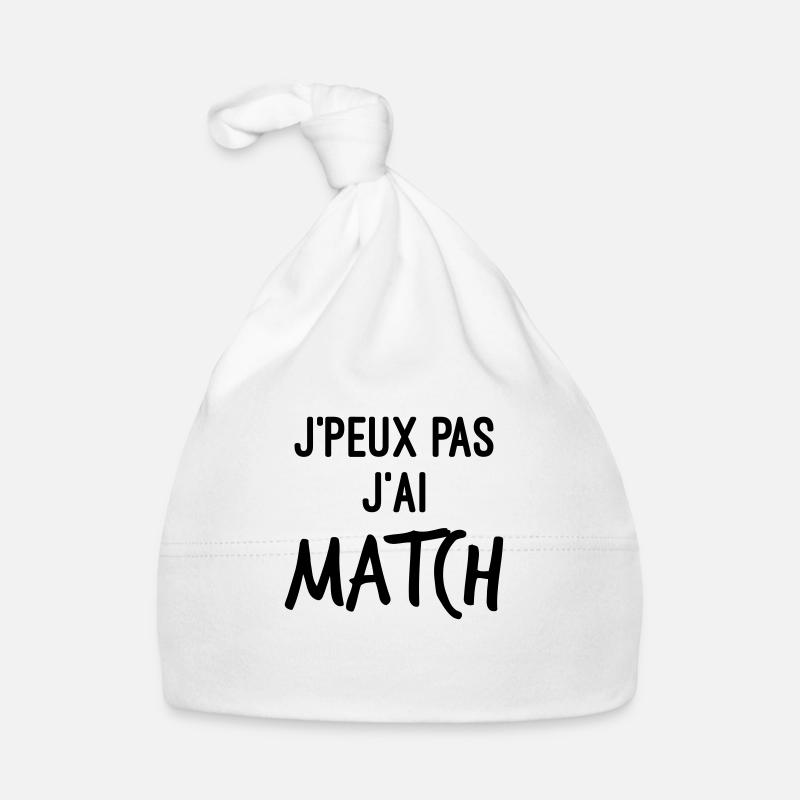 j'peux pas j'ai match - Bonnet bio Bébé - blanc