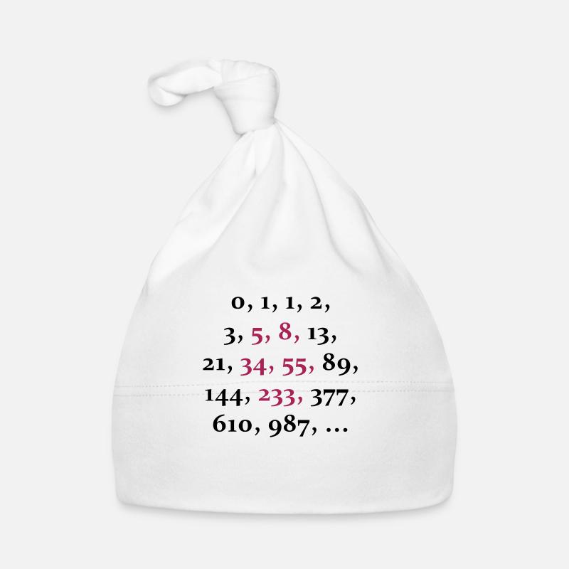 fibonacci sequence (2c) - Organic Baby Cap - white
